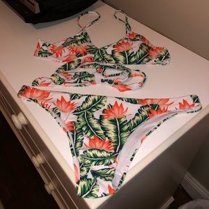 Hawaiian print wrap around Bikini